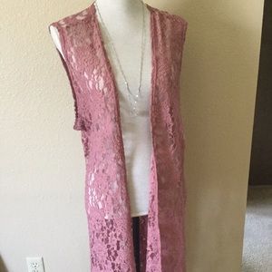 🌀UNICORN Lularoe mauve dusty rose lace joy XL